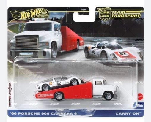 2024 Hot Wheels Team Transport 66 Porsche 906 Carrera and Carry On on Sale