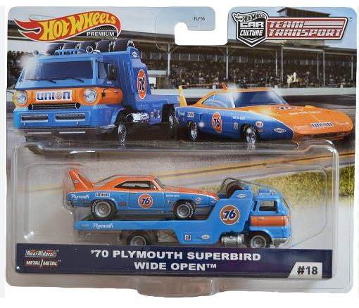 2020 Hot Wheels Team Transport 18 70 Plymouth Superbird and Wide Open Fashion