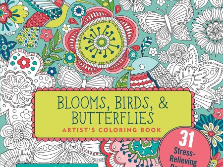 Adult Coloring Book- Blooms, Birds,and Butterflies Online Sale