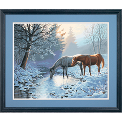 16 x 20 Frosty Morning Horses Paintworks Fashion