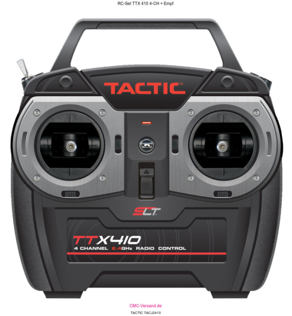 Tactic TTX410 2.4GHz 4-Channel Radio System on Mode 2 with TR625 6-Channel Receiver For Sale