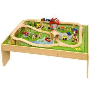 Wooden Train Set and Train Layout Complete Set Hot on Sale