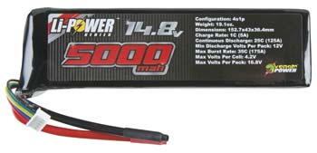 25C 14.8V 5000mAh 4S LiPo Battery Online Hot Sale