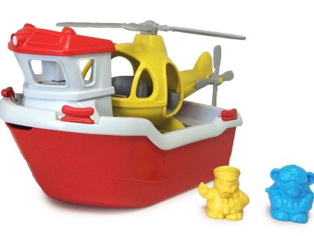 Green Toys Rescue Boat & Helicopter Supply