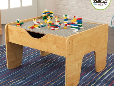 Activity Play Table with Construction Plates for LEGO- Natural Color Online